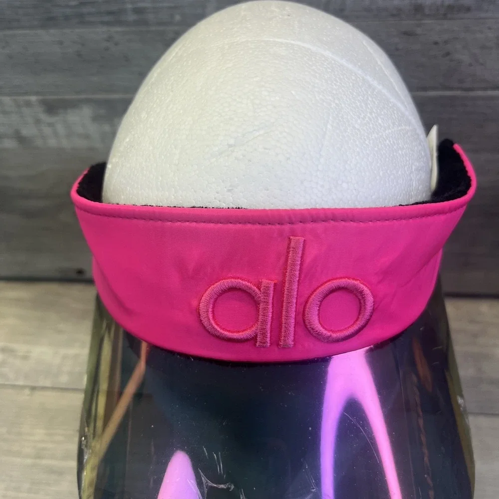 Alo Airlift Solar Visor Hot Pink With A Reflective Holographic Brim New
